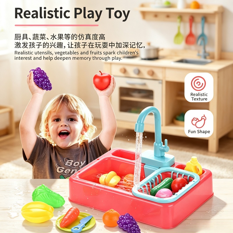 Kitchen Toy Plastic Dish‑Wash  - огляд і ціна Kids Toys Kitchen Set