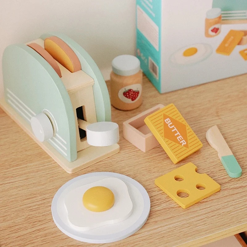 Wooden Simulation Toaster Toy  - огляд і ціна Kids Toys Kitchen Set