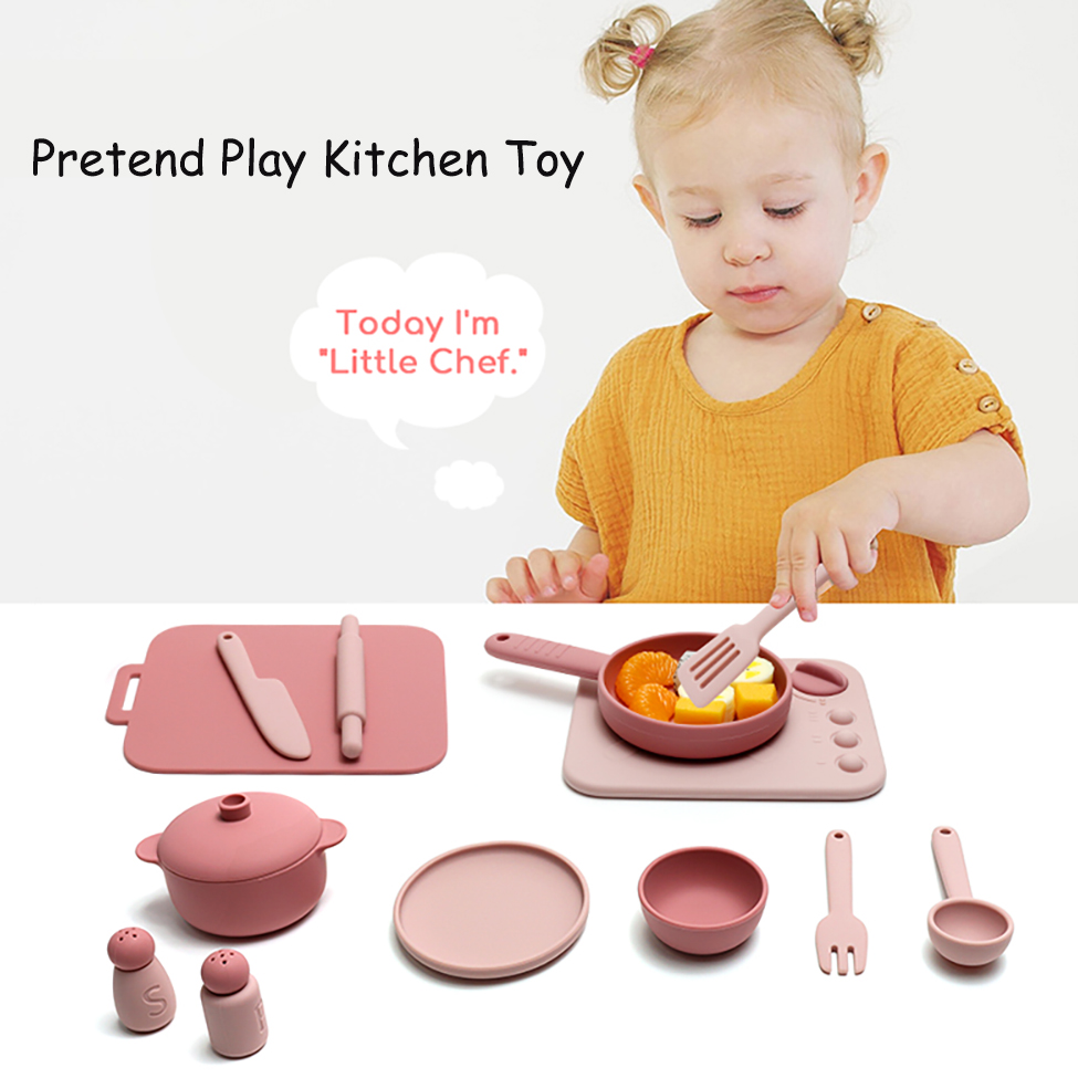 13 Pcs Set Silicone Cooking Pl - огляд і ціна Kids Toys Kitchen Set