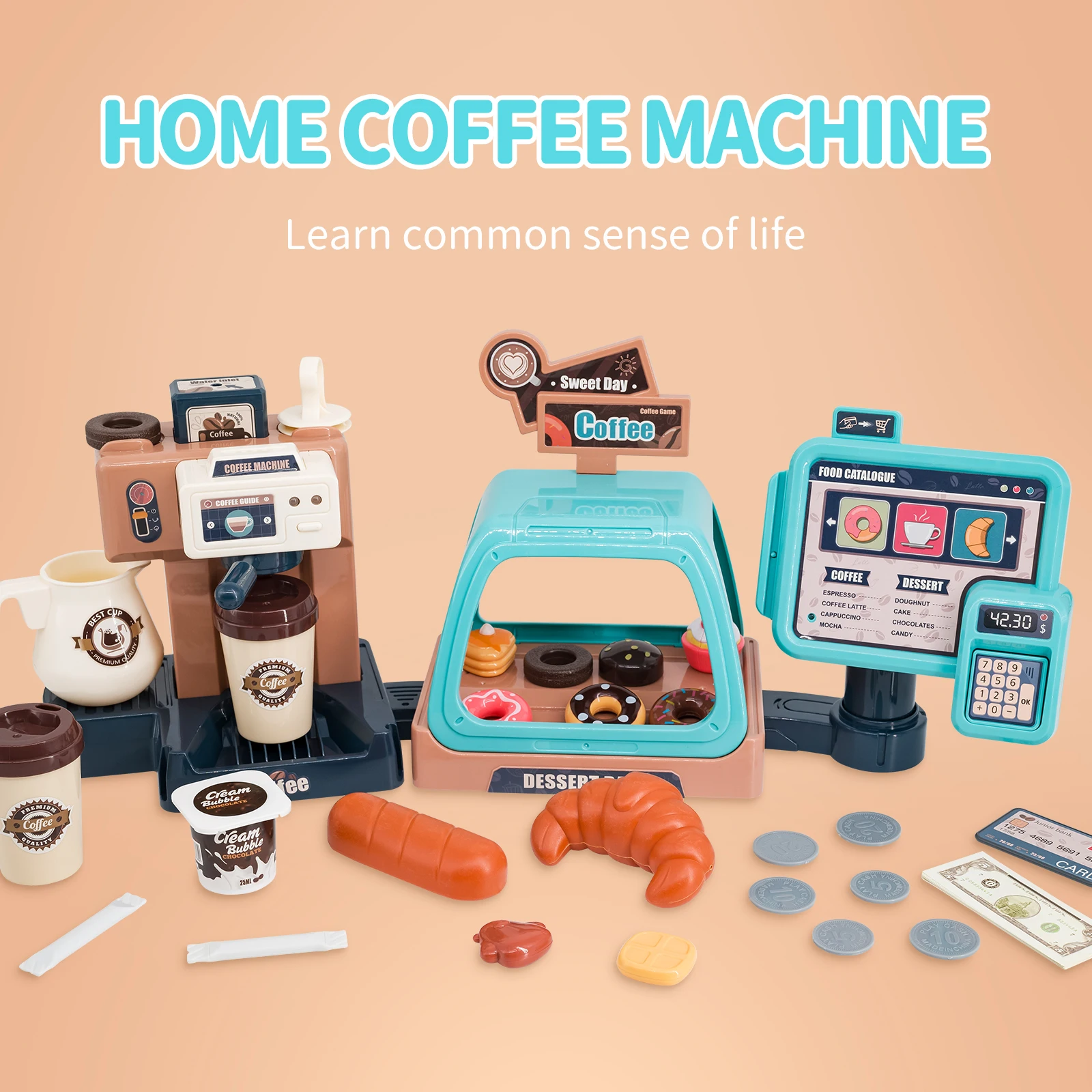 3 In 1 Coffee Machine Toy Set  - огляд і ціна Toy Cash Register